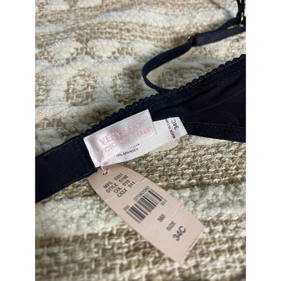 Victorias Secret Bra 34C Black Underwire Very Sexy Lace Trim NEW NWT - Picture 6 of 6